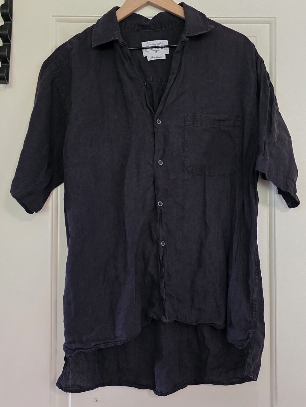 Black Button Down Linen Shirt